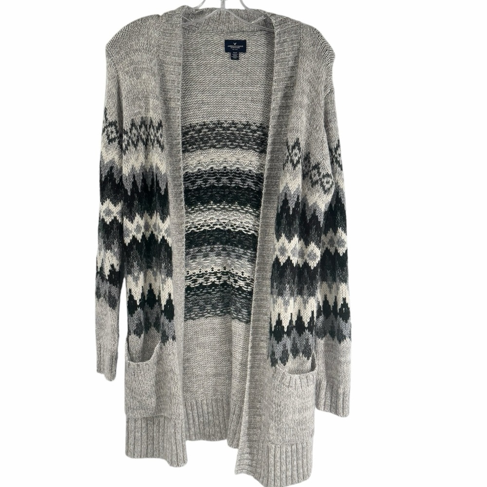 American Eagle Women's Open Front Aztec Patterened Cardigan Sweater Sz M